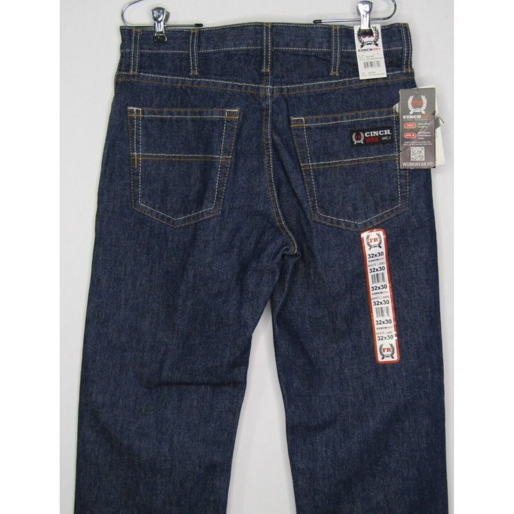 Cinch Work Jeans WRX FR White Label Relaxed Dark Wash WP78834002 Size 32 x 30